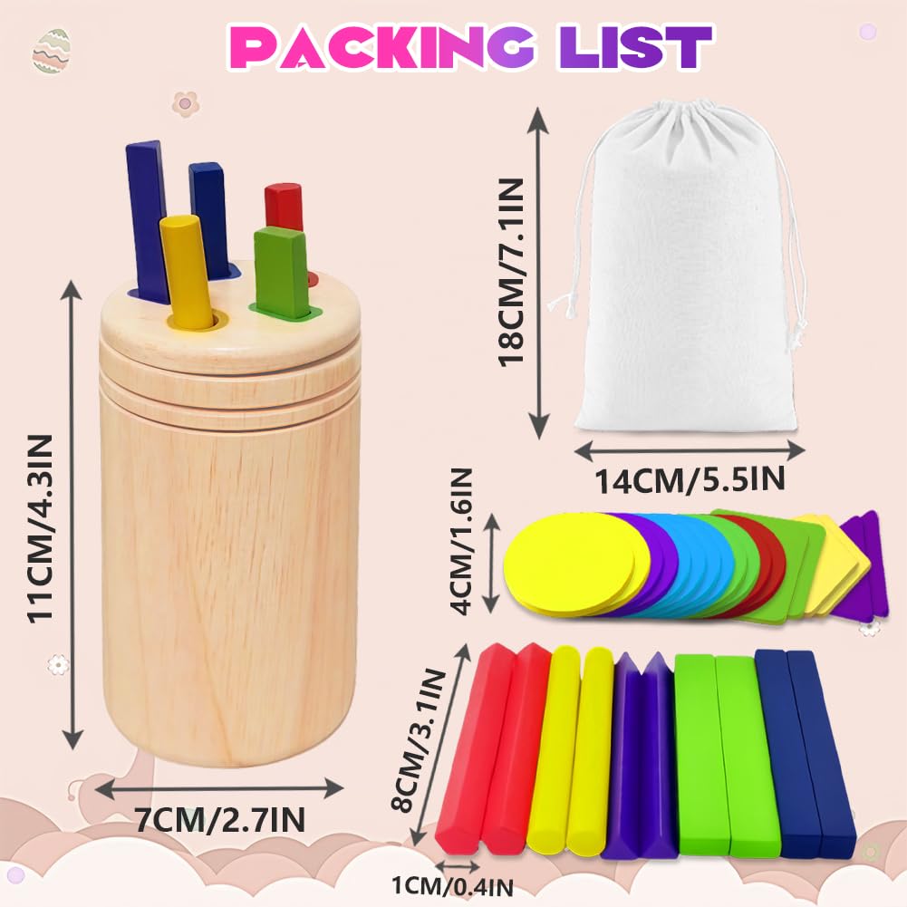 AMFUN Montessori Spielzeug ab 1 Jahr, Farbe Sortierspiel, Holz Sortier & Stapelspielzeug fĂŒr 1 2 3 Jahr