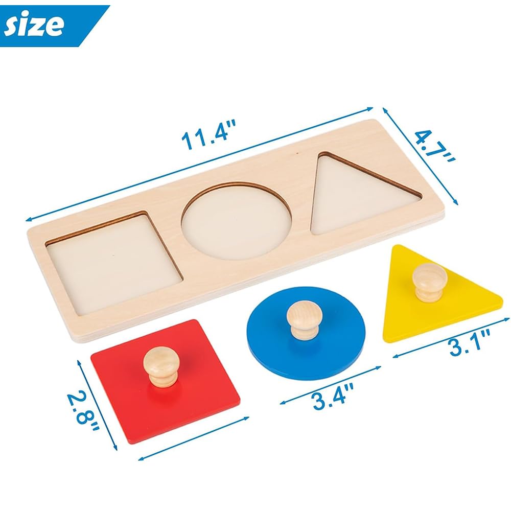Ginddy Holzpuzzle Sortierspiel,Geometrische Formen Holzpuzzle Montessori Steckpuzzle Mit Mehreren Formen Für Baby Kleinkinder Und Kinder - Lernspielzeug