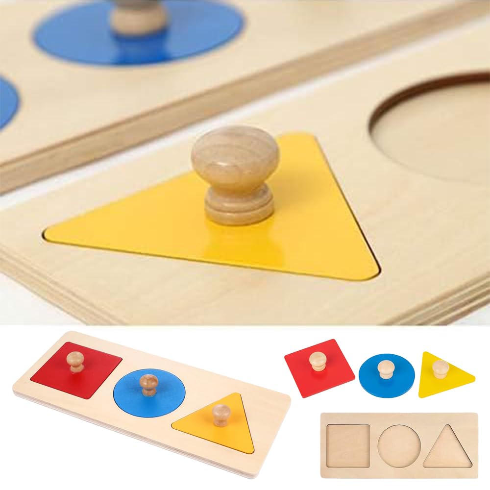Ginddy Holzpuzzle Sortierspiel,Geometrische Formen Holzpuzzle Montessori Steckpuzzle Mit Mehreren Formen Für Baby Kleinkinder Und Kinder - Lernspielzeug