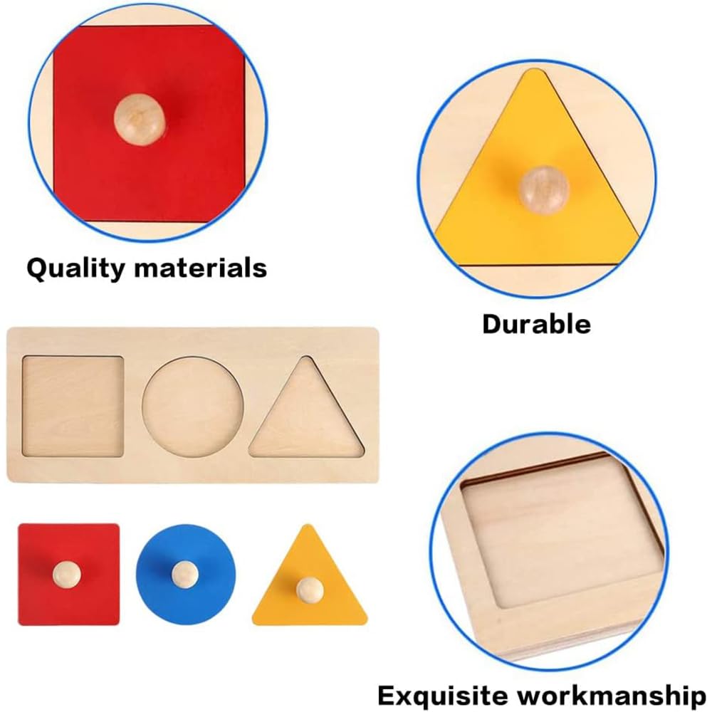 Ginddy Holzpuzzle Sortierspiel,Geometrische Formen Holzpuzzle Montessori Steckpuzzle Mit Mehreren Formen Für Baby Kleinkinder Und Kinder - Lernspielzeug
