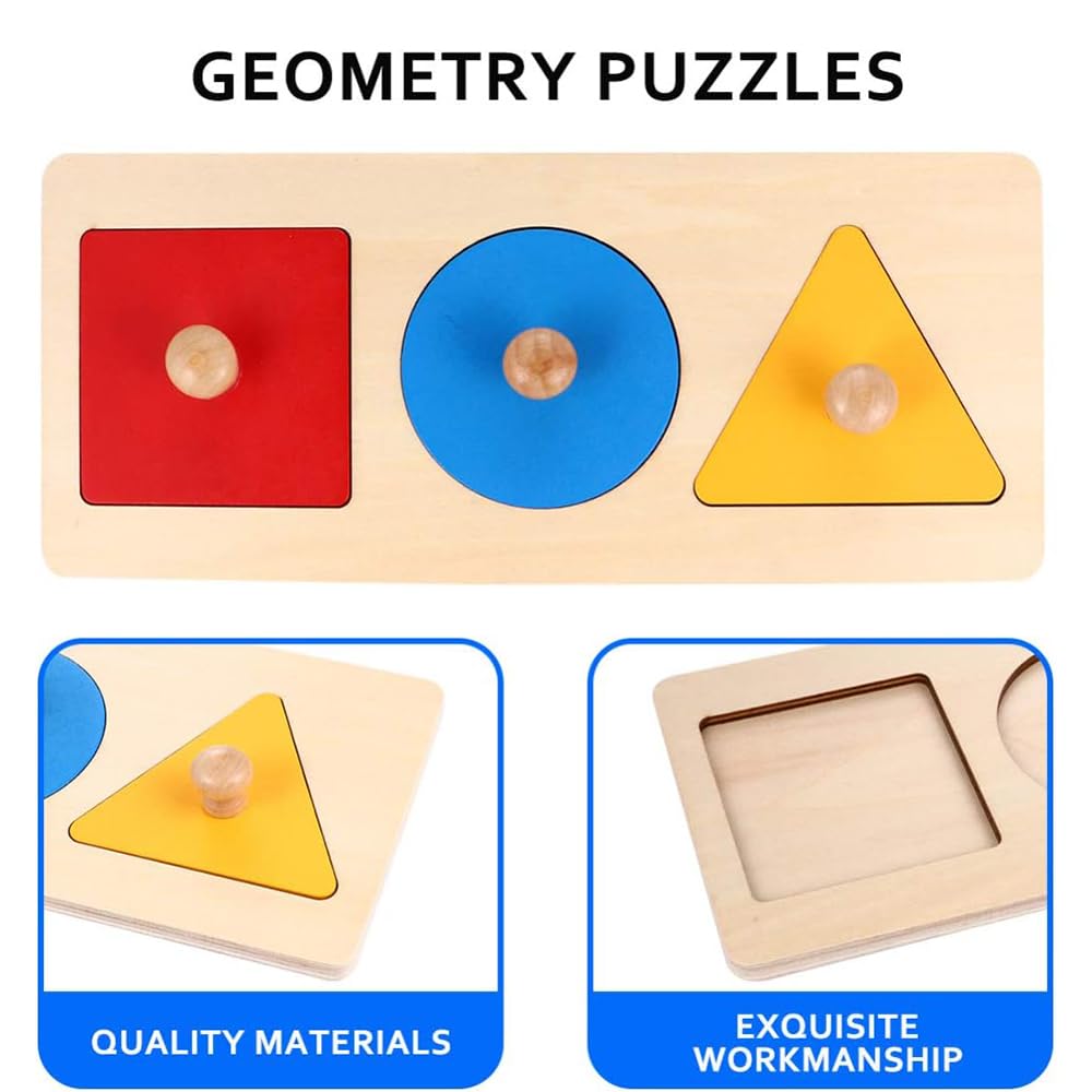 Ginddy Holzpuzzle Sortierspiel,Geometrische Formen Holzpuzzle Montessori Steckpuzzle Mit Mehreren Formen Für Baby Kleinkinder Und Kinder - Lernspielzeug