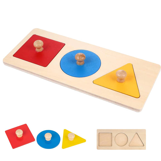 Ginddy Holzpuzzle Sortierspiel,Geometrische Formen Holzpuzzle Montessori Steckpuzzle Mit Mehreren Formen Für Baby Kleinkinder Und Kinder - Lernspielzeug