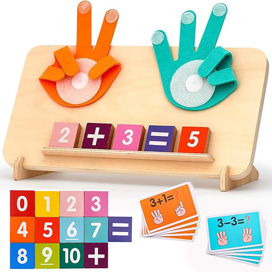 Montessori Spielzeug, Holzspielzeug Fingerzählmathe Pädagogisches Spielzeug für Kinder ab 3 4 5 6 Jahre Jungen Mädchen