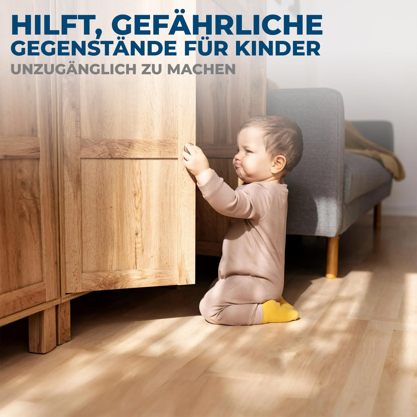 Hoffenbach Magnetische Kindersicherung 12 Schlösser + 3 Schlüssel – Schranksicherung & Schubladensicherung ohne Bohren – Unsichtbarer Magnetverschluss – Schwarz